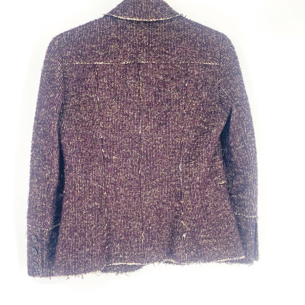 Lafayette 148 Alpaca Wool Bouche Purple Multi Blazer Jacket Petite Size 2 - Picture 5 of 9